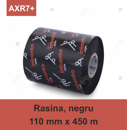 Riboane rasina - Ribon Inkanto AXR7+, rasina, negru, 110mmx450M, OUT