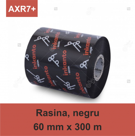 Riboane rasina - Ribon Inkanto AXR7+, rasina, negru, 60mmx300M, OUT