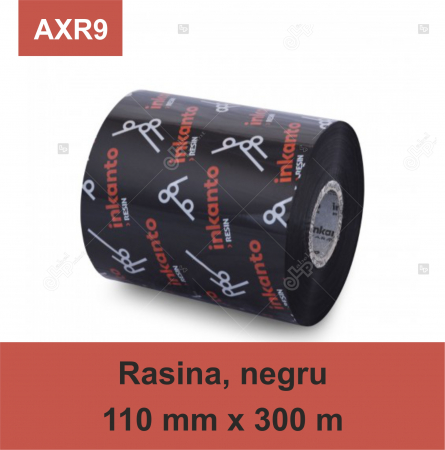 Riboane rasina - Ribon Inkanto AXR9, rasina, negru, 110mmx300M, OUT