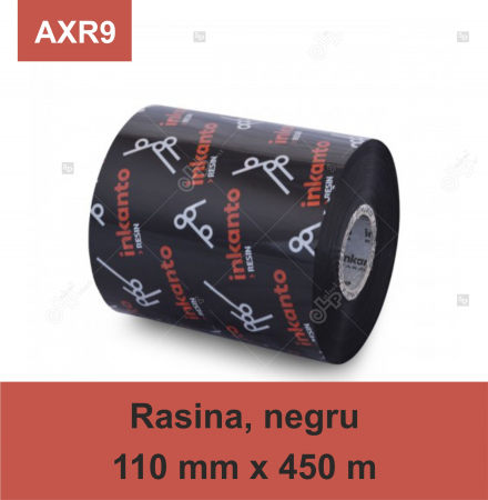 Riboane rasina - Ribon Inkanto AXR9, rasina, negru, 110mmx450M, OUT