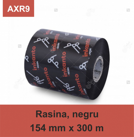 Riboane rasina - Ribon Inkanto AXR9, rasina, negru, 154mmx300M, OUT