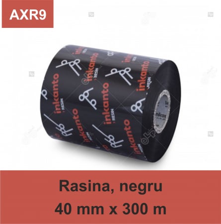 Riboane rasina - Ribon Inkanto AXR9, rasina, negru, 40mmx300M, OUT