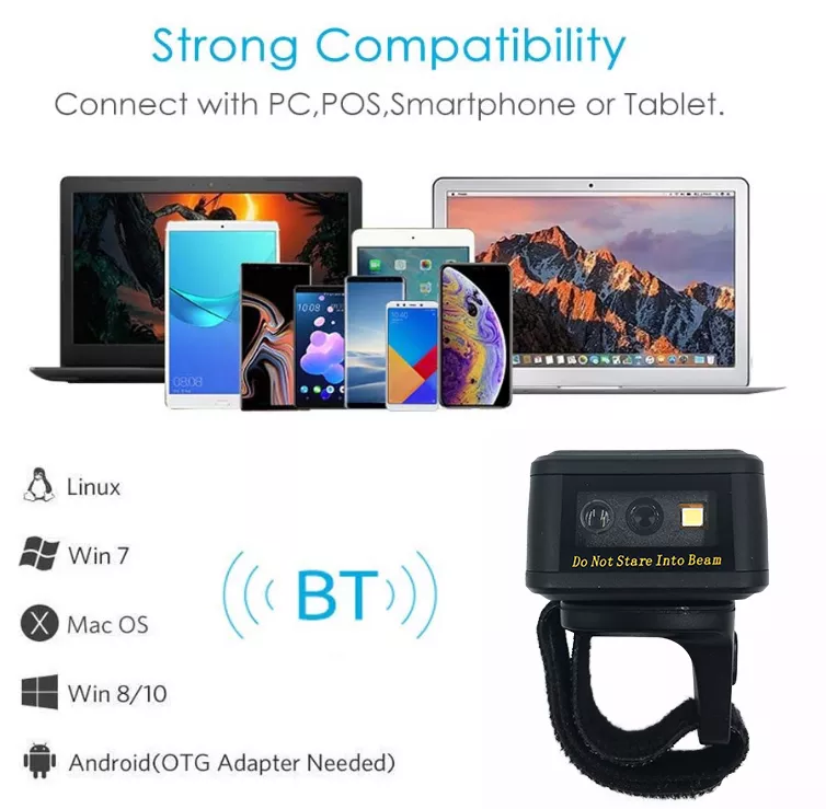 Ring scanner, Cititor coduri de bare portabil model LP-C200W, 2D, bluetooth [4]