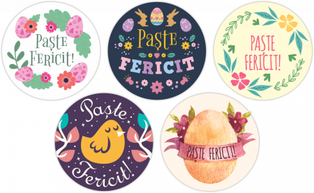 Etichete ocazii si sarbatori - Etichete personalizate de Paste, 40mm diametru