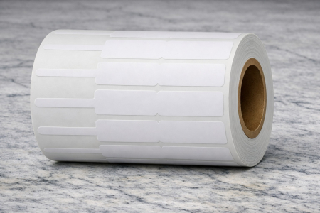 Etichete in rola - Role etichete plastic BOPP pentru bijuterii și ochelari, 90x10 mm