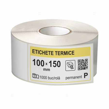Etichete in rola - Role etichete termice autoadezive 100x150 mm, 1000 etichete/rola
