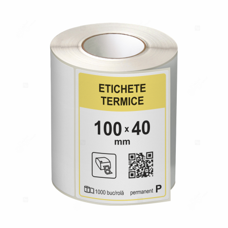 Etichete in rola - Role etichete termice autoadezive 100x40 mm, 1000 etichete/rola
