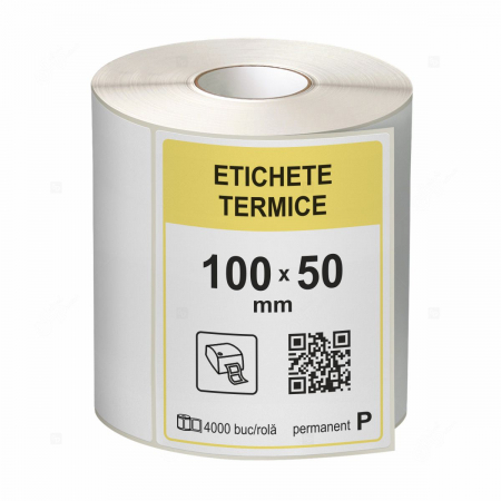 Etichete in rola - Role etichete termice autoadezive 100x50 mm, 4000 etichete/rola