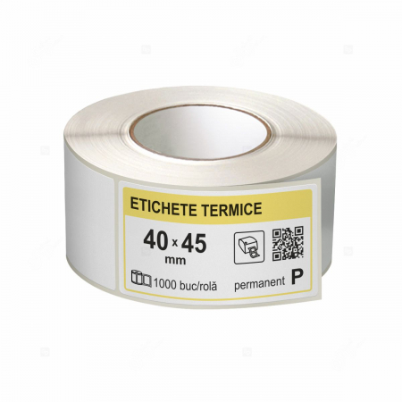 Etichete in rola - Role etichete termice autoadezive 40x45 mm, 1000 etichete/rola