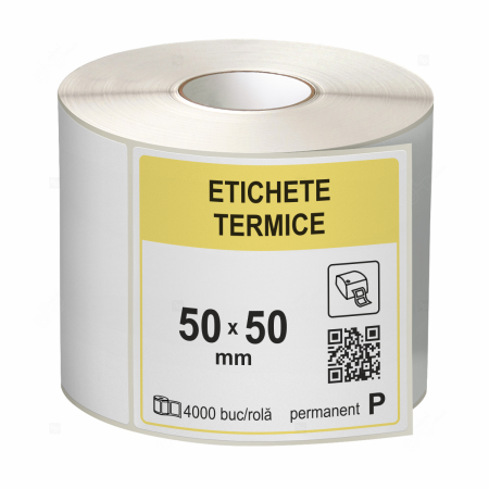 Etichete - Role etichete termice autoadezive 50x50 mm, 4000 etichete/rola