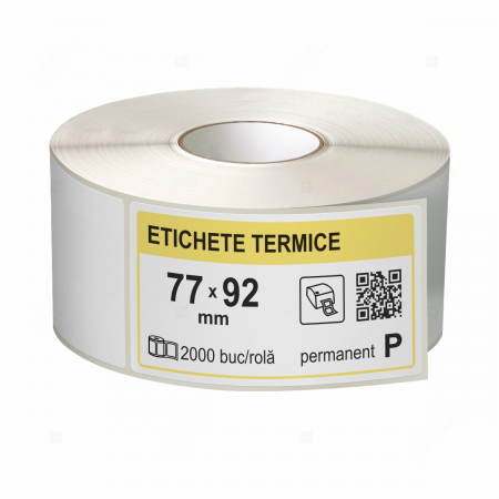 Etichete - Role etichete termice autoadezive 77x92 mm, 2000 etichete/rola