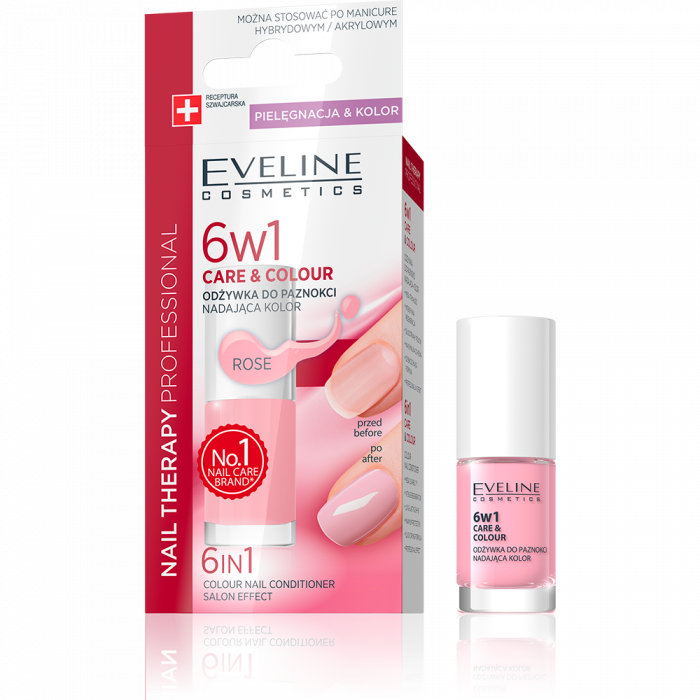 Tratament unghii 6 in 1 Care & Colour Rose Eveline Nail Therapy 5ml [1]