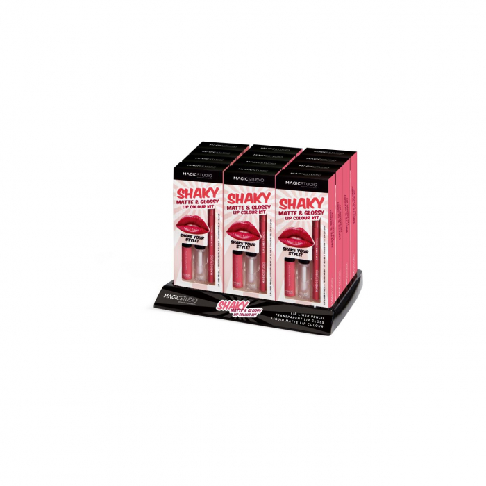 12 Bucati Set gloss si creion de buze Shaky, Matte & Glossy, 60749, Magic Studio, 2 g [3]