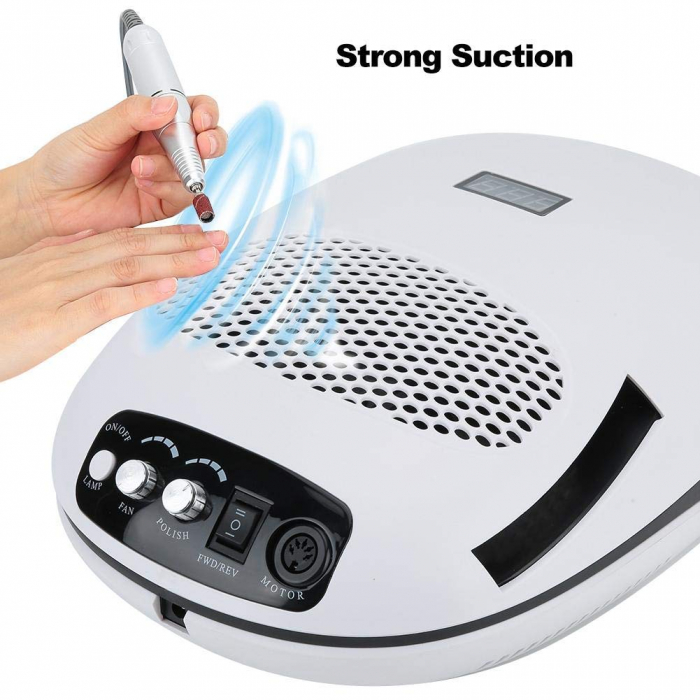 Aparat manichiura 3 in 1 - aspirator, freza, lampa LED [5]