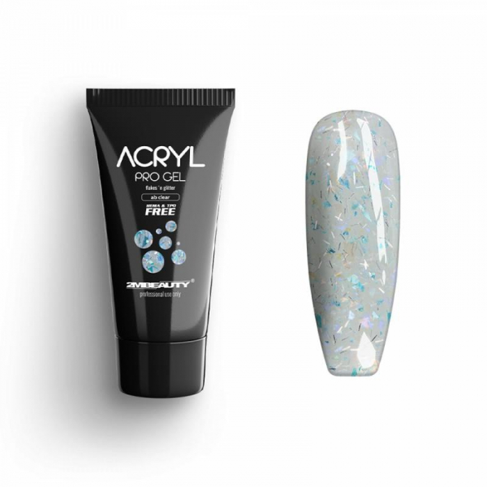 Acryl Pro Gel 2M Flakes and Glitter AB Clear - 15g [1]