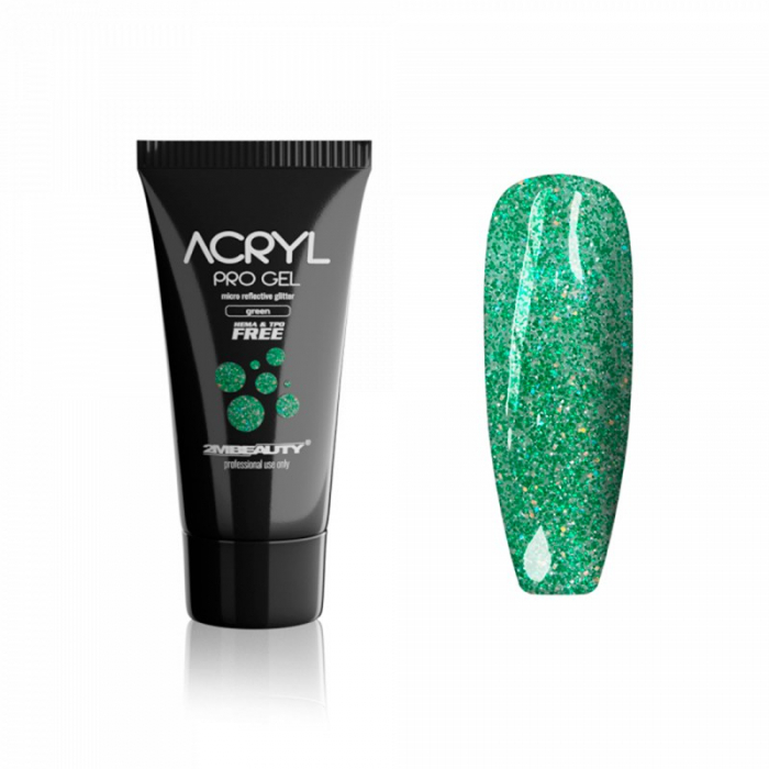 Acryl Pro Gel 2M Micro Reflective Glitter Green - 15g [1]