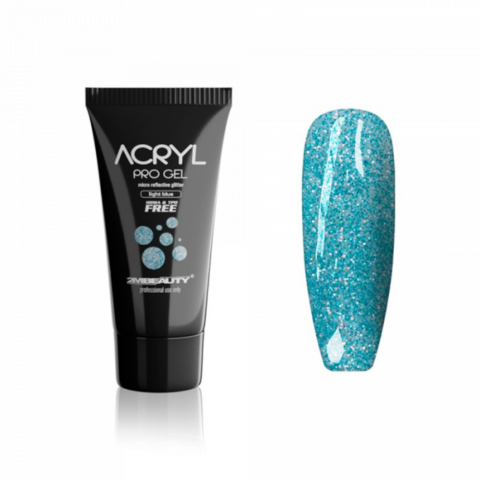 Acryl Pro Gel 2M Micro Reflective Glitter Light Blue - 15g [1]