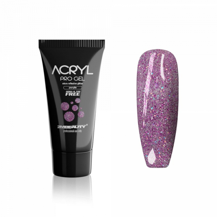 Acryl Pro Gel 2M Micro Reflective Glitter Purple - 15g [1]