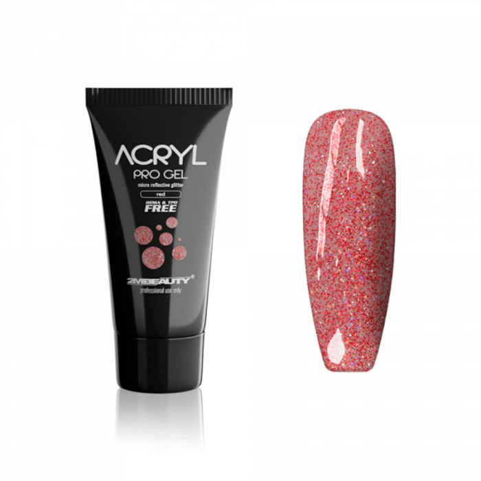 Acryl Pro Gel 2M Micro Reflective Glitter Red - 15g [1]