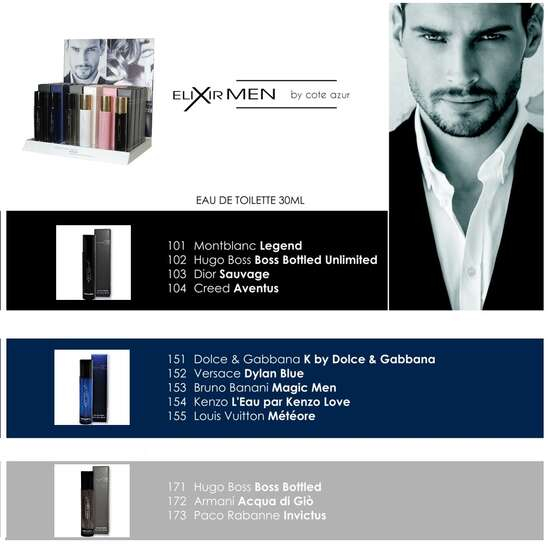 Apa de toaleta Cote d'Azur, Elixir, Black, Barbati, 30ml [1]