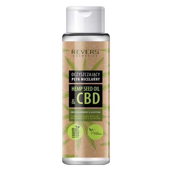 Apă micelara demachianta cu ulei natural de cânepă cu CBD, 100% vegan, Revers, 400 ml [1]