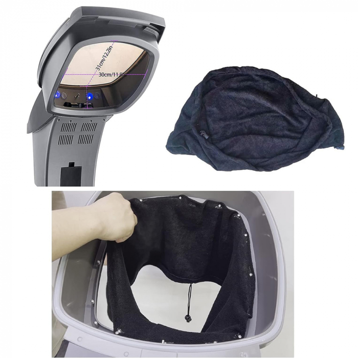 Aparat cu aburi, umidificator sauna pentru regenerarea si ingrijirea parului, casca coafor, gri [8]