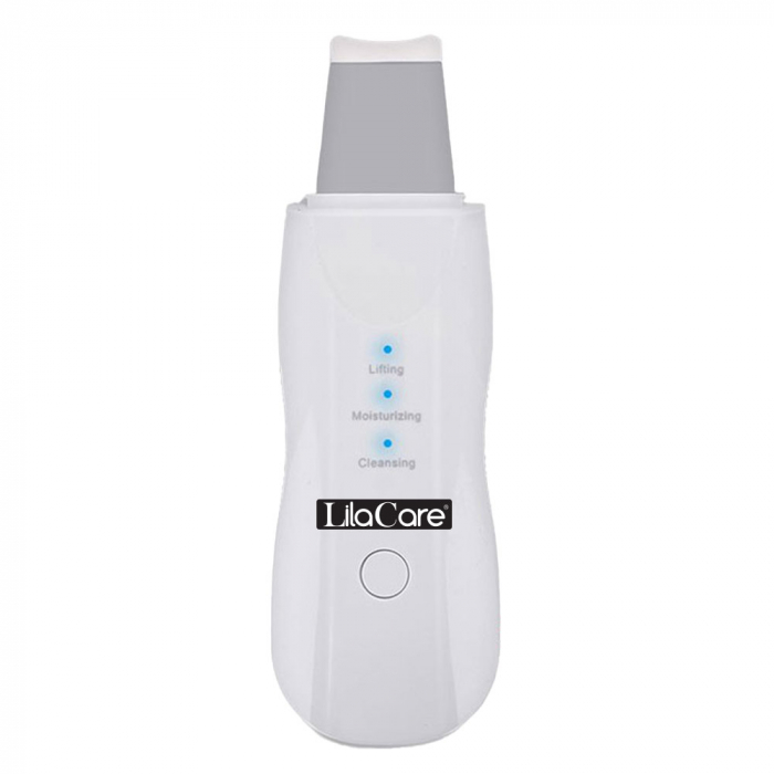 Aparat de curatare faciala cu ultrasunete Lila Care, dispozitiv cu ioni, indepartare puncte negre, hidratare, skin scrubber, peeling, curatare ten, anti rid, anti imbatranire, acumulator, alb [7]
