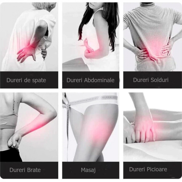 Aparat de masaj Lila Care, pentru spate, umeri, picioare, maini, gat, abdomen, cu 6 capete detasabile, 24 W, gri [6]