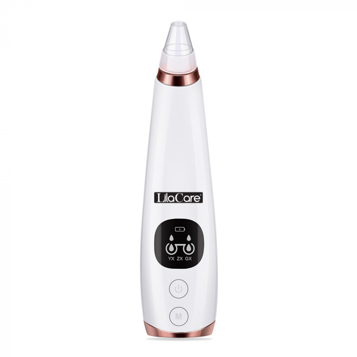 Aspirator facial Lila Care, ingrijire ten, indepartarea punctelor negre, minimizarea porilor, putere de aspirare mare, 6 capete inlocuibile, 7 nivele de rezistenta, portabil, alb [2]