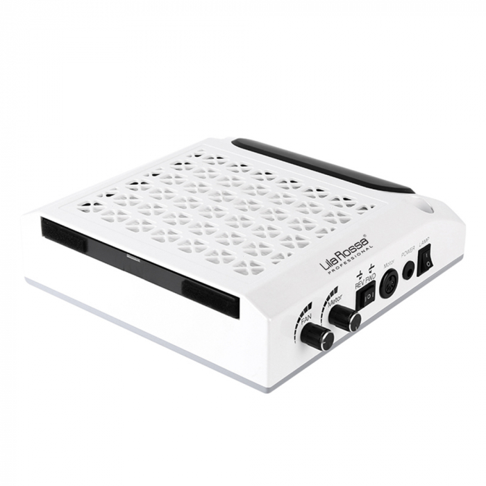 Aspirator manichiura multifunctional 4 in 1, Lila Rossa, cu pila electrica, colector praf, lampa led si suport maini [6]