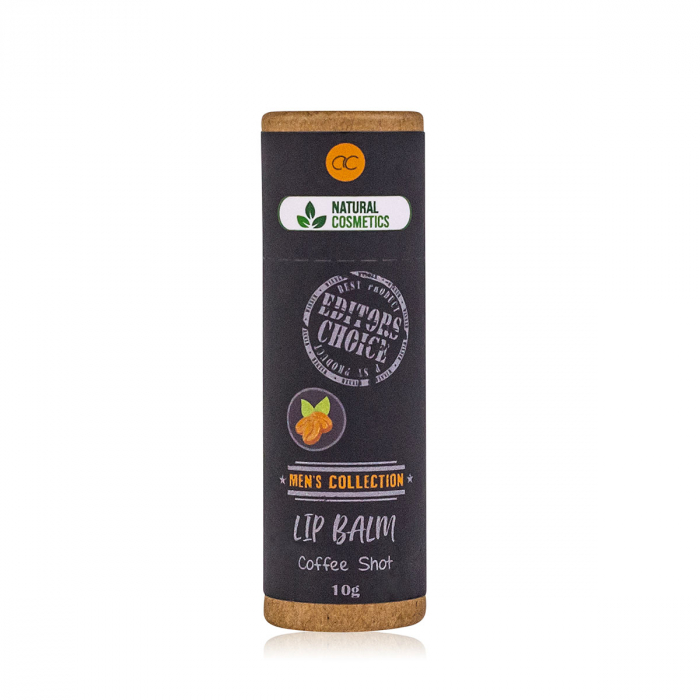 Set cadou barbati, balsam buze, Lipbalm Men´s Collection 10g in brown paper tube, handmade, aroma: coffee shot, color: cream white, PU 36 in display made of kraft paper, set cadou craciun [1]