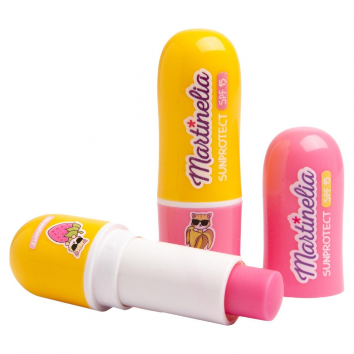 Balsam de buze cu SPF 15 pentru copii cu aroma de banana, 68025, 3.5 g Martinelia [2]