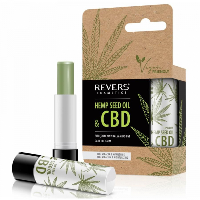 Balsam de buze hrănitor cu ulei natural de cânepă cu CBD, Revers, vegan,4g [2]