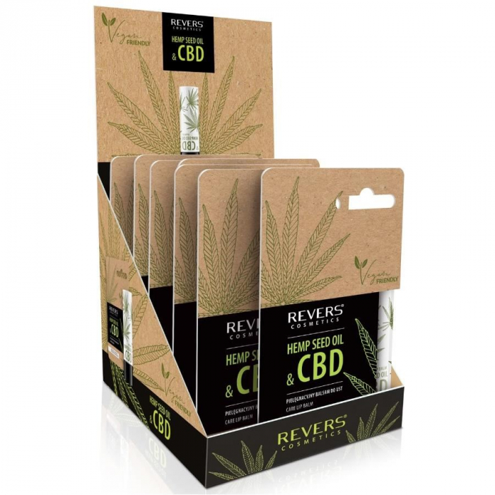 Balsam de buze hrănitor cu ulei natural de cânepă cu CBD, Revers, vegan,4g [3]