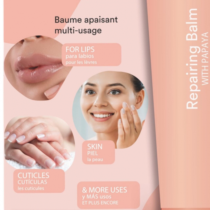 Balsam reparator pentru buze, ten si cuticule, cu extract de papaya, Action Balm, 68058, IDC Institute, 25g [2]