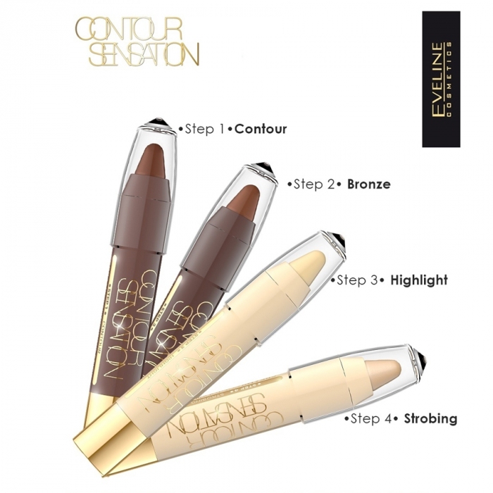 Baton pentru conturarea fetei Eveline Contouring Sensation Stick 4g [2]