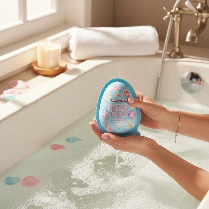 Bombă de baie efervescentă cu surpriză în interior, albastra, 98212K, Martinelia, 150g [2]