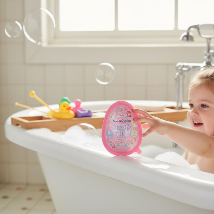 Bombă de baie efervescentă cu surpriză în interior, roz, 98212K , Martinelia, 150g [2]