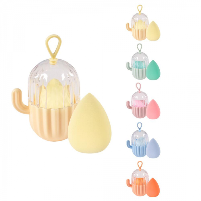 Burete machiaj, pentru aplicarea fondului de ten, Blender, stil lacrima Top Choice 38419, cu cutie depozitare [3]