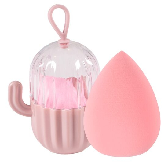 Burete machiaj, pentru aplicarea fondului de ten, Blender, stil lacrima Top Choice 38419, cu cutie depozitare [1]