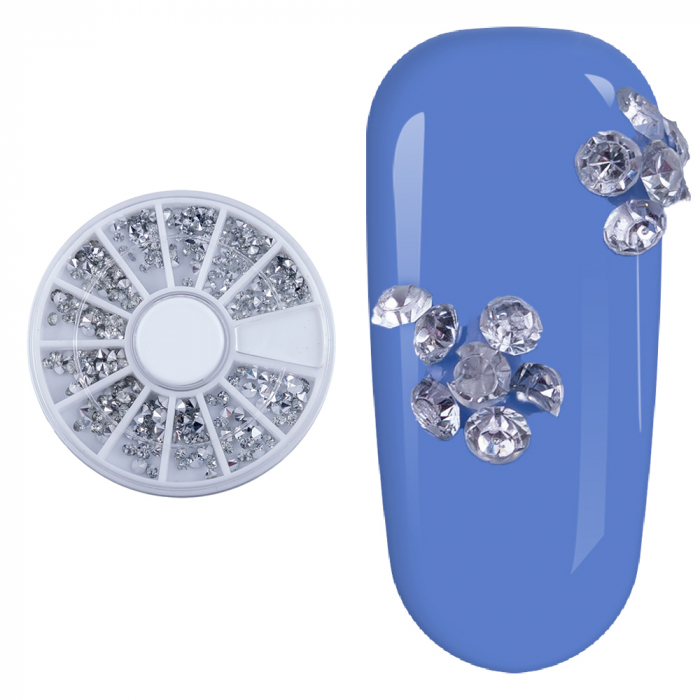 Carusel decor unghii Lilac, decor tip diamant, argintii [2]