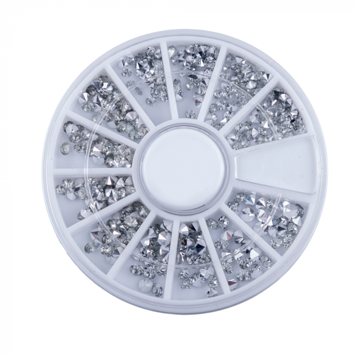 Carusel decor unghii Lilac, decor tip diamant, argintii [1]