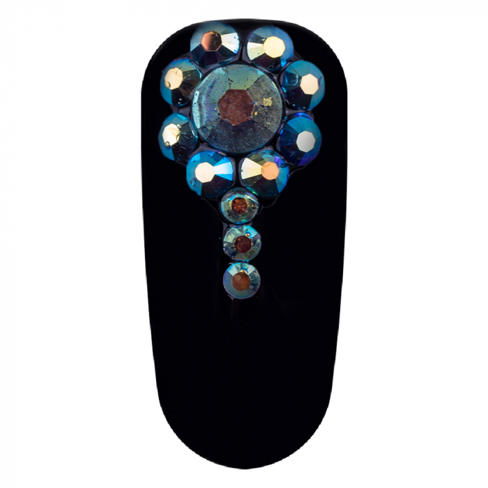 Carusel decor unghii, mix strasuri cu reflexii, alb/negru [2]