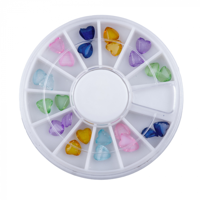 Carusel decoratiuni unghii, model inima, multicolore [2]