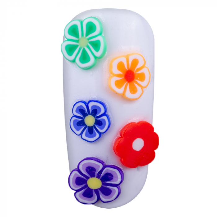 Carusel fimo Lila Rossa, decoratiuni flori pentru unghii [4]