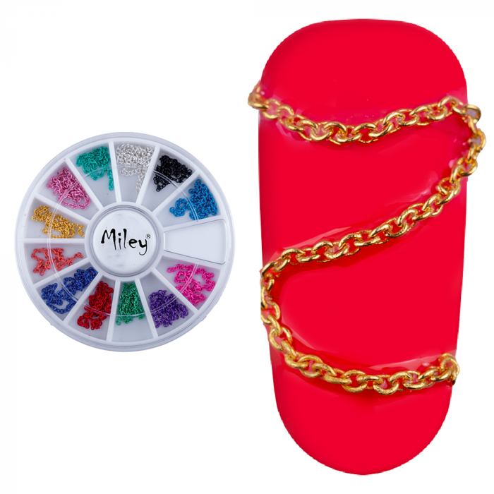Carusel, lantisor metalic pentru unghii, multicolor [2]