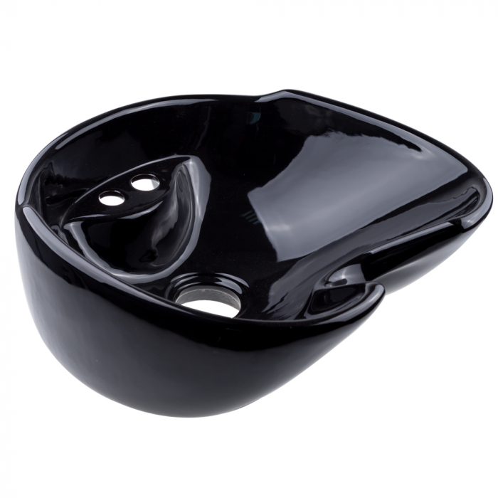 Chiuveta scafa coafor din ceramica, negru, adancime 22 cm [2]