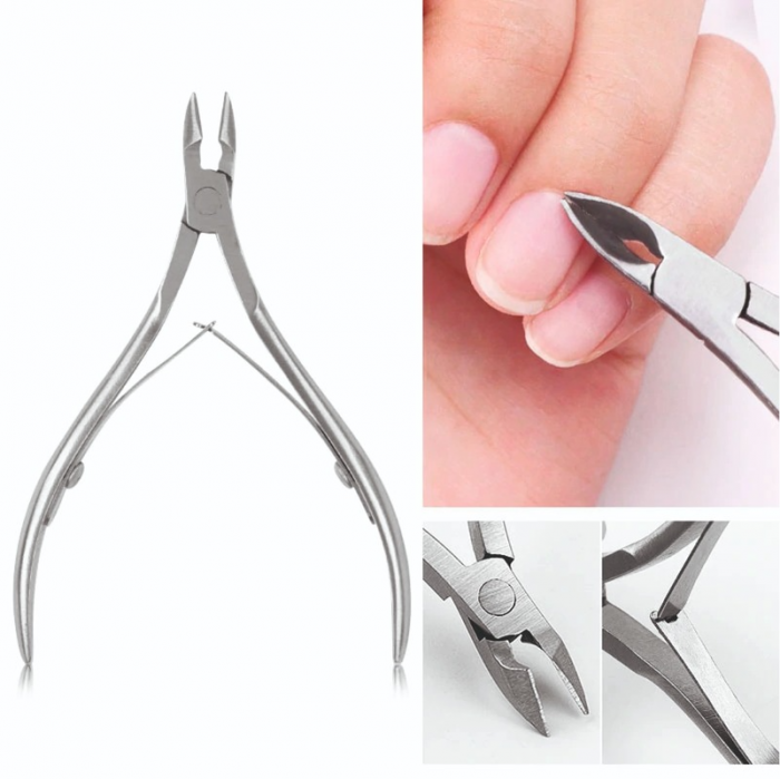 Cleste profesional pentru unghii si cuticule, Zenail, argintiu [3]