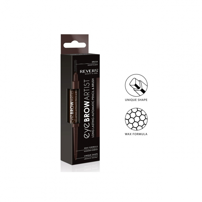 Contur sprancene automat, tip marker, cu pensula speciala, Eye Brow Artist, Revers, maro inchis [4]