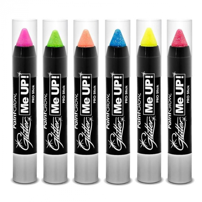 Creion cu sclipici, pentru fata si corp -UV reactiv - Champagne Pink Glitter me Up! Paint Glow [4]
